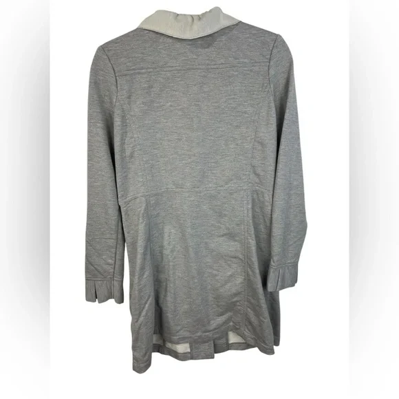 Kut from the Kloth Button Front Ruffle Gray Long Casual Jacket M GUC - Picture 3 of 16